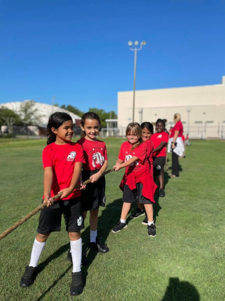 St. Charles Borromeo students tug of war