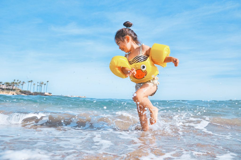 Kids Sea Life Inflatable Swim Boats Armbands Ring Summer Garden Pool Beach 
